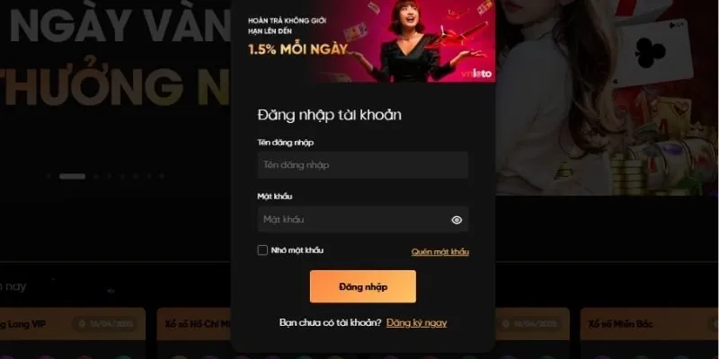 Cung cấp thông tin đăng nhập VNLOTO chính xác